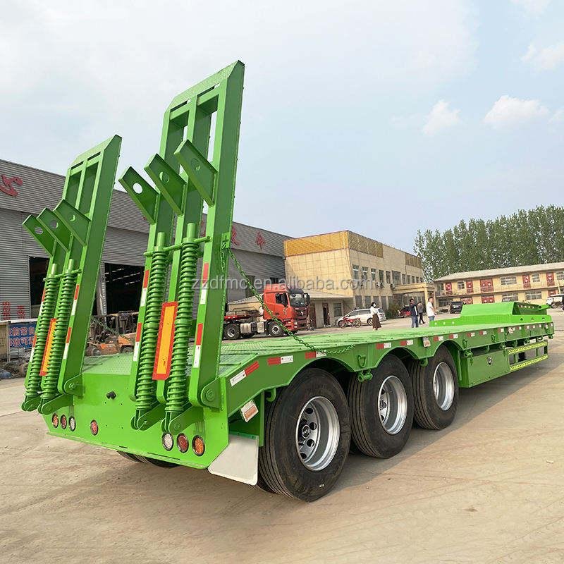 Heavy Duty 4-Axle 60T Low Bed Semi-Trailer for Heavy Equipment Transport