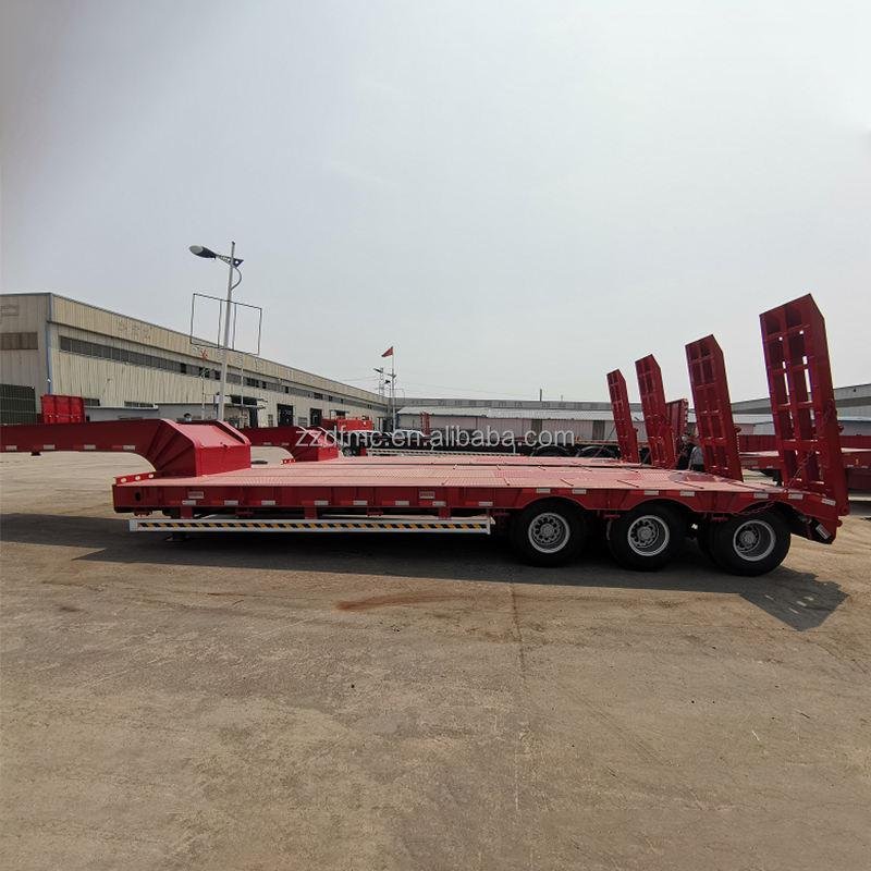 Heavy-Duty 3-Axle 60 Ton Lowbed Semi-Trailer with Fuwa Axles and Mechanical Suspension