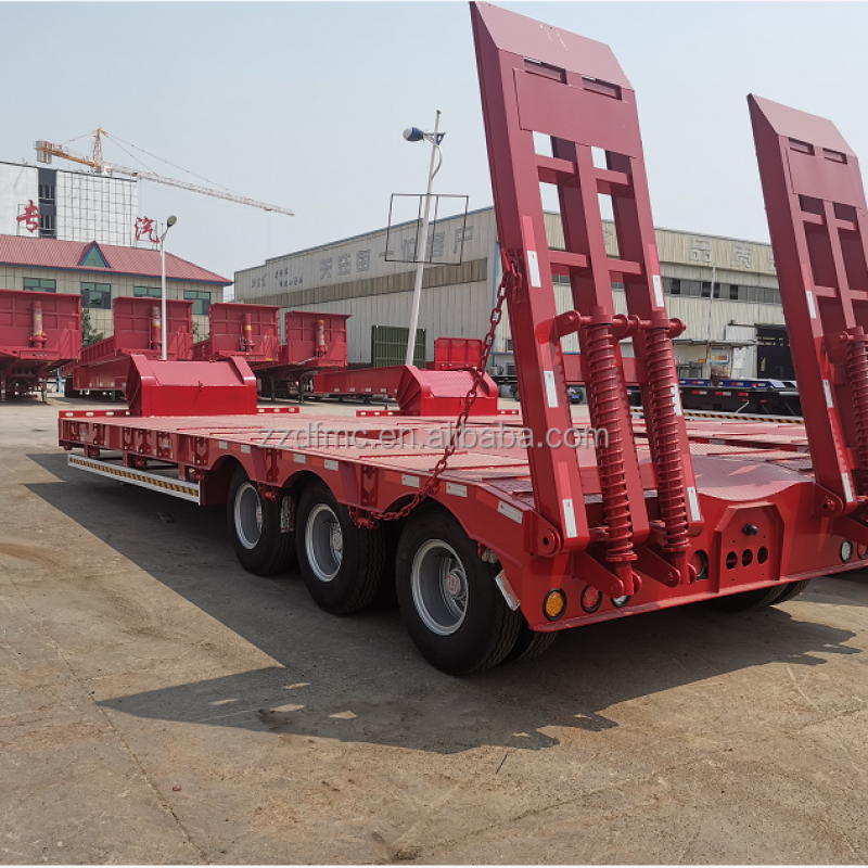 Heavy-Duty 3-Axle 60 Ton Lowbed Semi-Trailer with Fuwa Axles and Mechanical Suspension