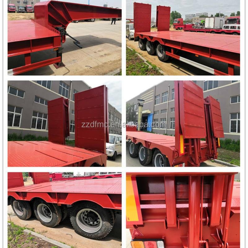 Heavy-Duty 3-Axle 60 Ton Lowbed Semi-Trailer with Fuwa Axles and Mechanical Suspension