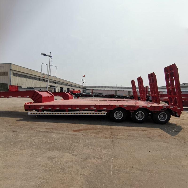 Heavy-Duty 3-Axle 60 Ton Lowbed Semi-Trailer with Fuwa Axles and Mechanical Suspension
