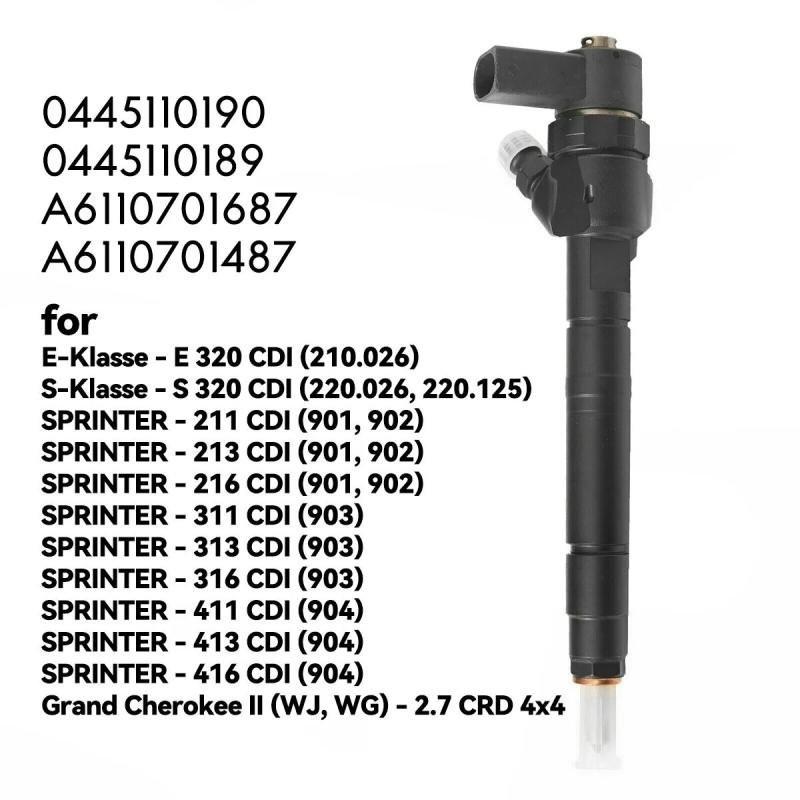 Diesel Fuel Injector 0445110190 for Mercedes-Benz Sprinter 6-Cylinder Commercial Vehicles