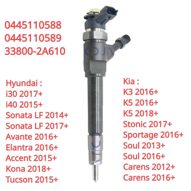 Hyundai 0445110588 Common Rail Diesel Fuel Injector 33800-2A610 for Construction Machinery