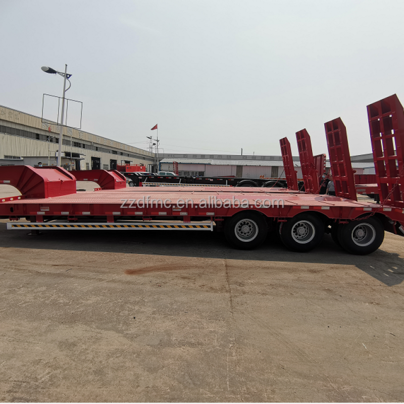 Tarzan 60-Ton 3-Axle Low Bed Semi-Trailer for Heavy Machinery Transport