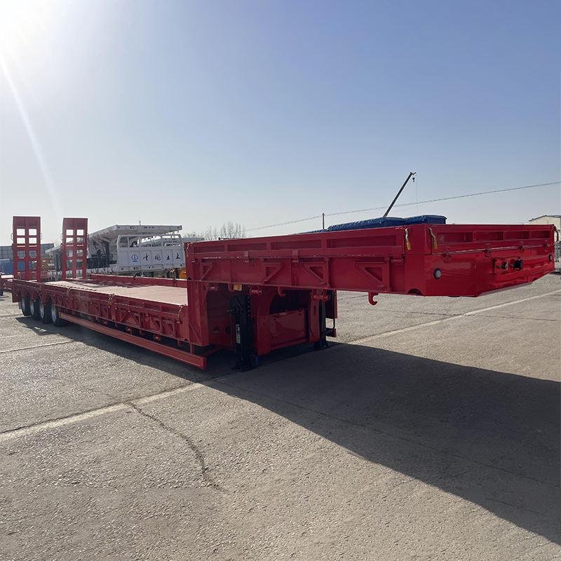 Tarzan 60-Ton 4-Axle Low Bed Semi-Trailer for Heavy Machinery Transport