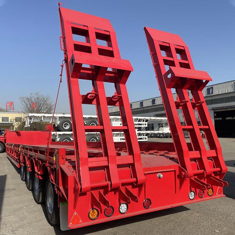 Tarzan 60-Ton 4-Axle Low Bed Semi-Trailer for Heavy Machinery Transport