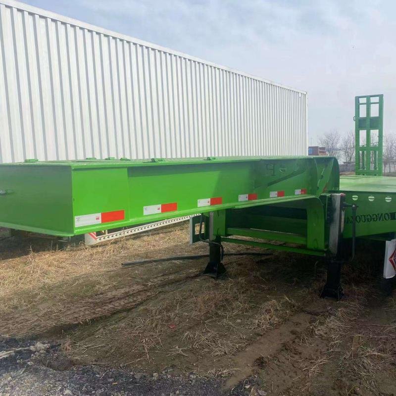Tarzan 3-Axle 30-60T Steel Lowboy Lowbed Semi Trailer for Heavy Equipment Transport