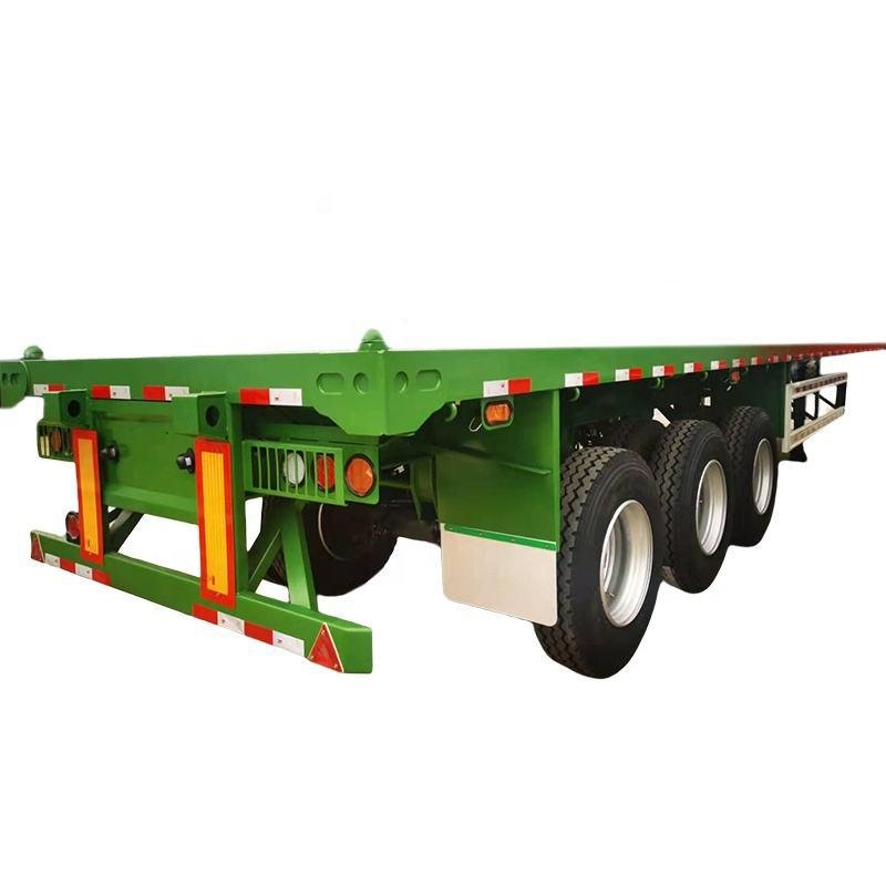 Tarzan 3-Axle 40ft 60T Steel Flatbed Semi-Trailer for Container Transport