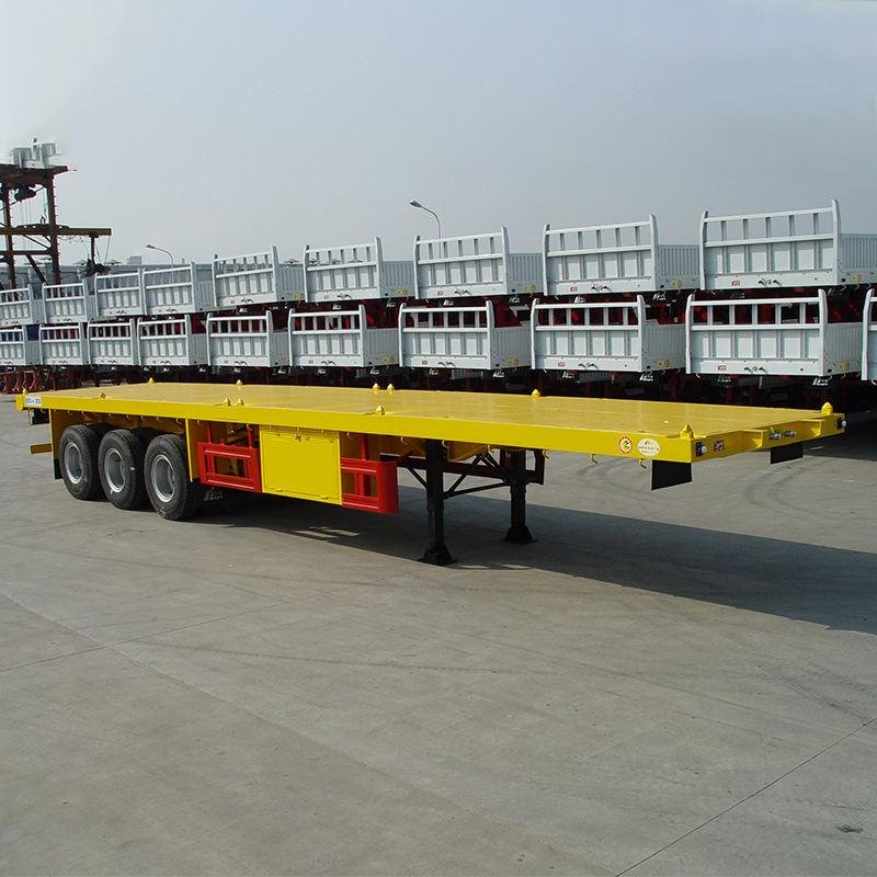 Tarzan 40T 3-Axle Steel Flatbed Semi-Trailer for 20ft 40ft Container Transport