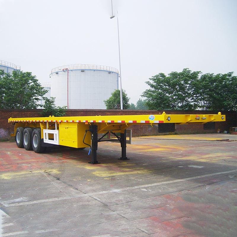 Tarzan 40T 3-Axle Steel Flatbed Semi-Trailer for 20ft 40ft Container Transport