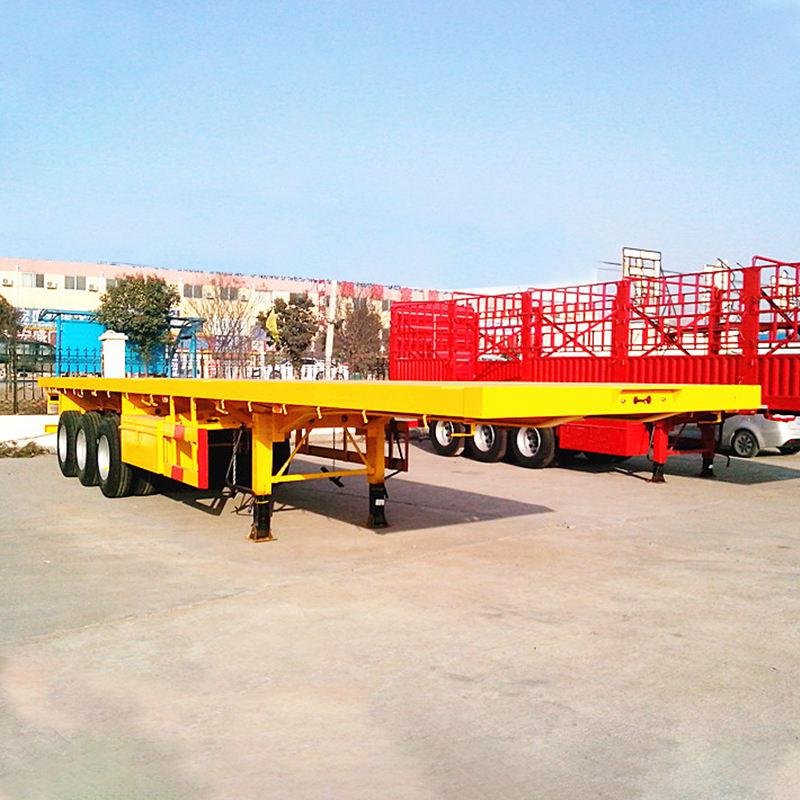 Tarzan 40T 3-Axle Steel Flatbed Semi-Trailer for 20ft 40ft Container Transport