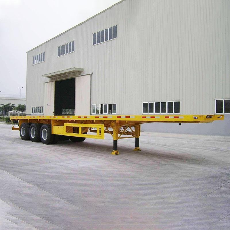 Tarzan 40T 3-Axle Steel Flatbed Semi-Trailer for 20ft 40ft Container Transport