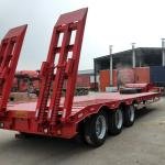 3-Axle Goose Neck Lowboy Lowbed Semi-Trailer 100T Heavy Equipment Transport