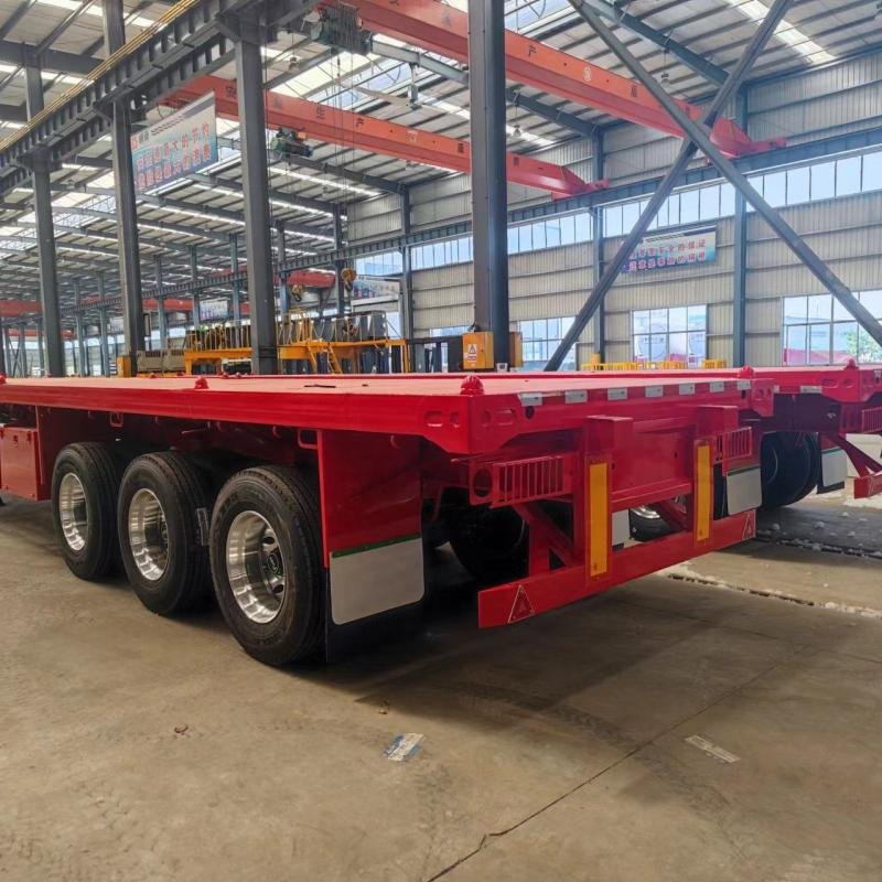 Tarzan 50T 3-Axle 40ft Container Flatbed Semi-Trailer with Mechanical Suspension