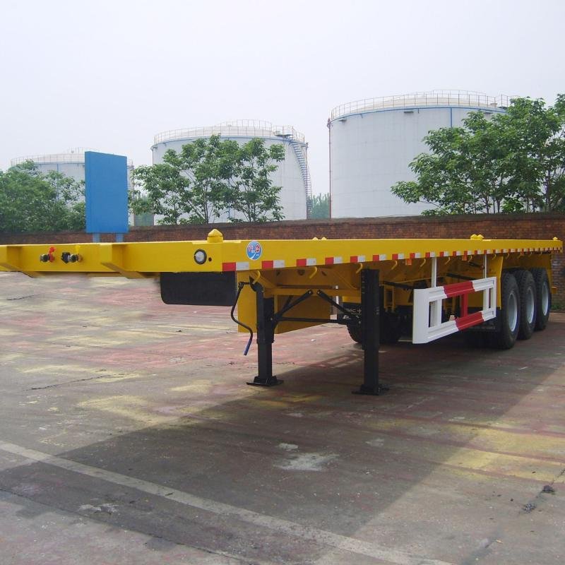 Tarzan 3-Axle 60-Ton Steel Flatbed Semi-Trailer for 40ft Container Transport