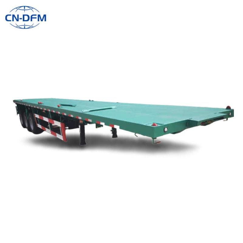 60-Ton Carbon Steel 3/4-Axle 12-Wheel Flatbed Semi-Trailer