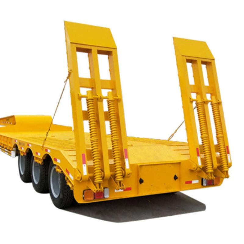 Heavy-Duty 3-Axle 100T Steel Low Bed Semi-Trailer