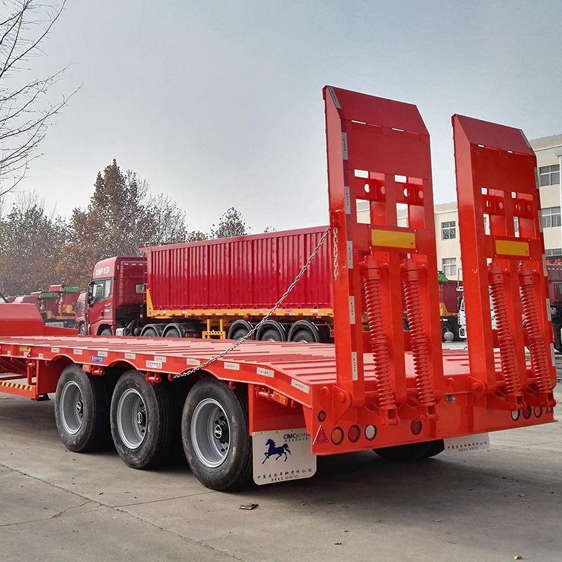 Heavy-Duty 3-Axle Low Bed Semi Trailer 50T Capacity