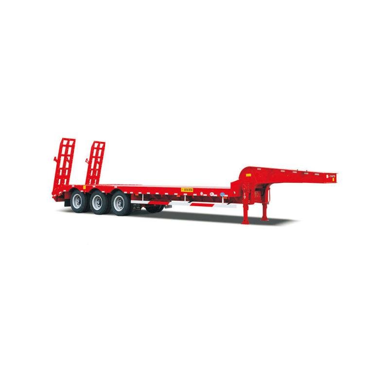 DongFeng 50 Ton 40ft 3-Axle Low Bed Semi Trailer for Heavy Haulage