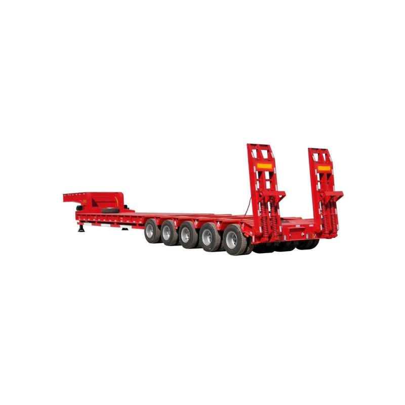 DongFeng 50 Ton 40ft 3-Axle Low Bed Semi Trailer for Heavy Haulage