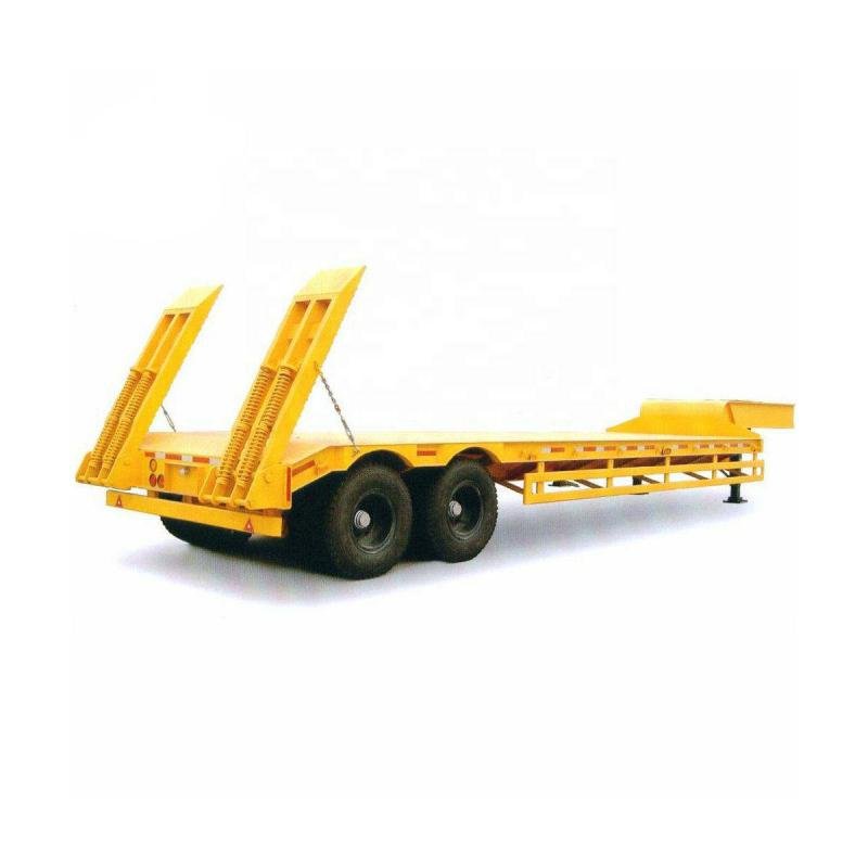 DongFeng 50 Ton 40ft 3-Axle Low Bed Semi Trailer for Heavy Haulage