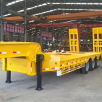 China 60-70 Ton Tri-Axle Low Bed Semi-Trailer for Heavy Equipment