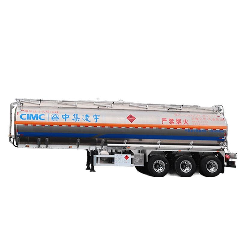 CIMC 40 cubic meter aluminum fuel tank semi-trailer with 3-axle configuration for bulk fuel transport