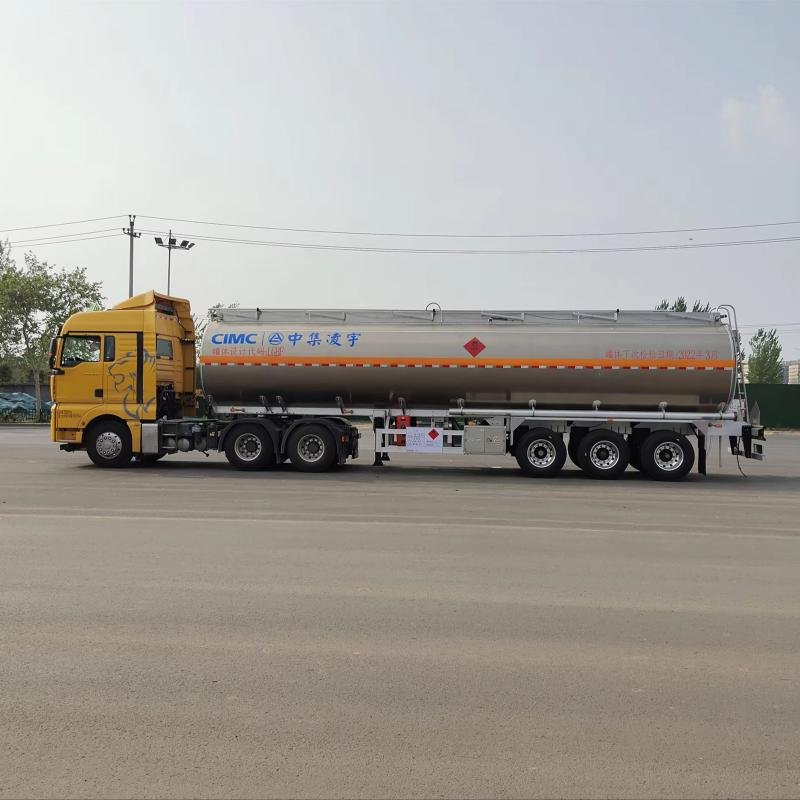 CIMC 45,000L 3-Axle Aluminum Alloy Fuel Tanker Semi-Trailer for Gasoline Transport