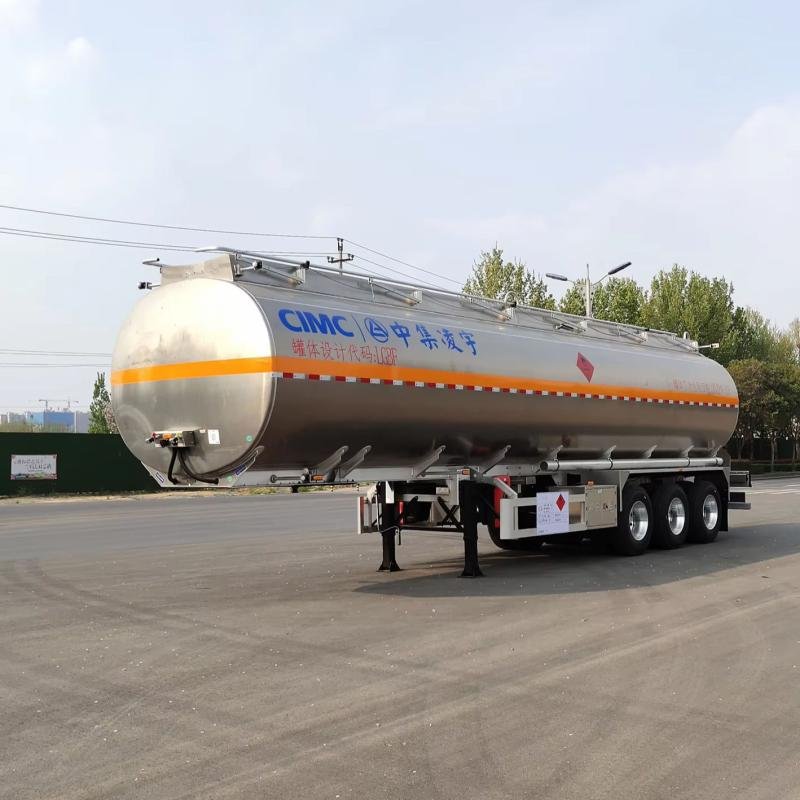 CIMC 45,000L 3-Axle Aluminum Alloy Fuel Tanker Semi-Trailer for Gasoline Transport