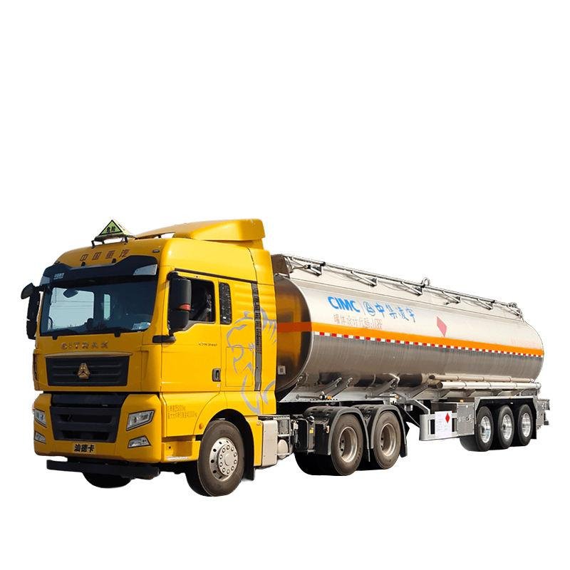 CIMC 47,000 liter aluminum fuel tank semi-trailer with 3-axle configuration for petroleum transport