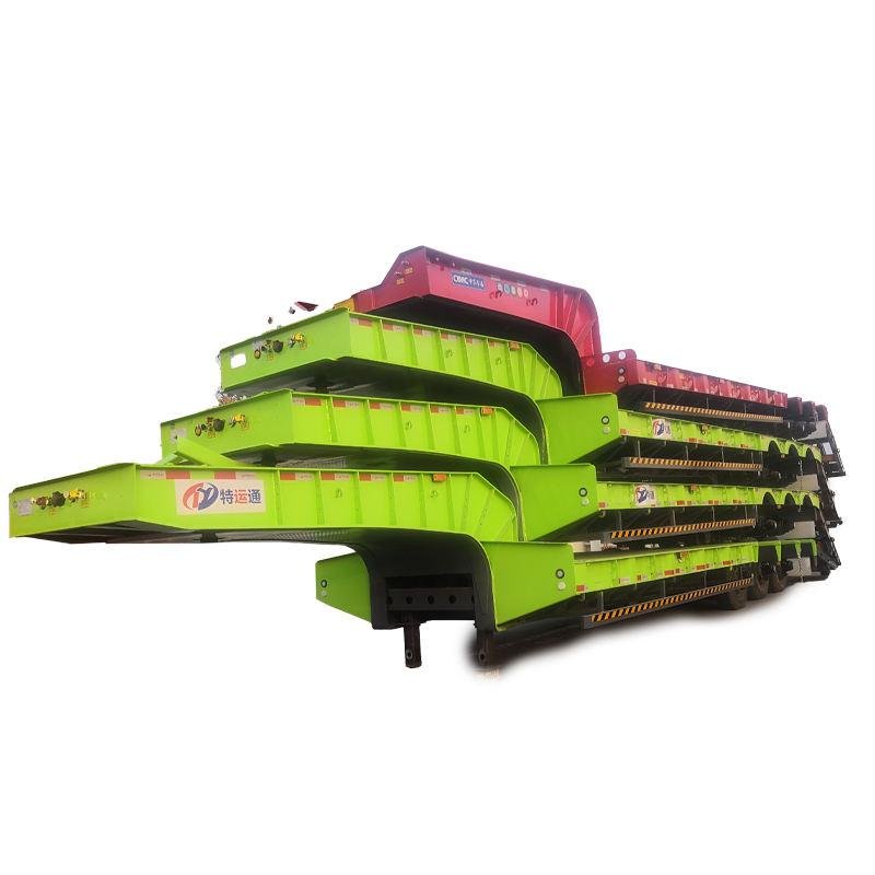 Heavy-Duty 180T 4-Axle Low Bed Flat Semi Trailer for Industrial Transport