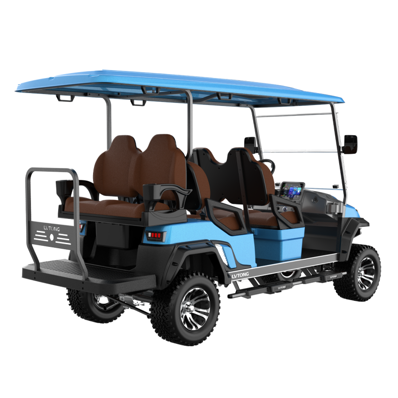 EcoStar C727.4+2 Electric 6-Seat Lifted Utility Cart 4kW 48V Commercial Transport Vehicle