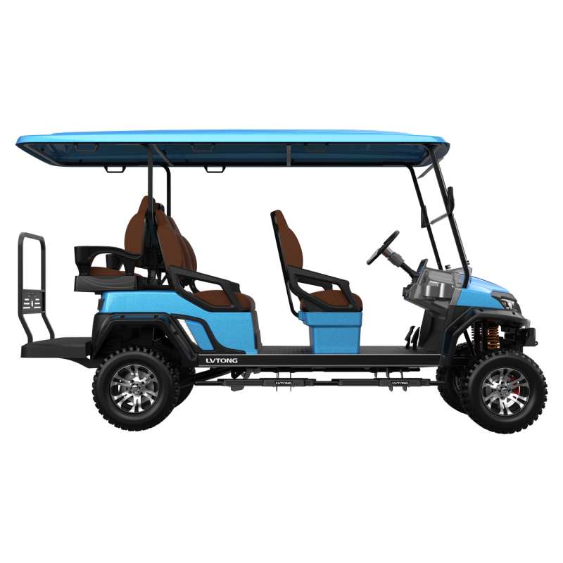 EcoStar C727.4+2 Electric 6-Seat Lifted Utility Cart 4kW 48V Commercial Transport Vehicle