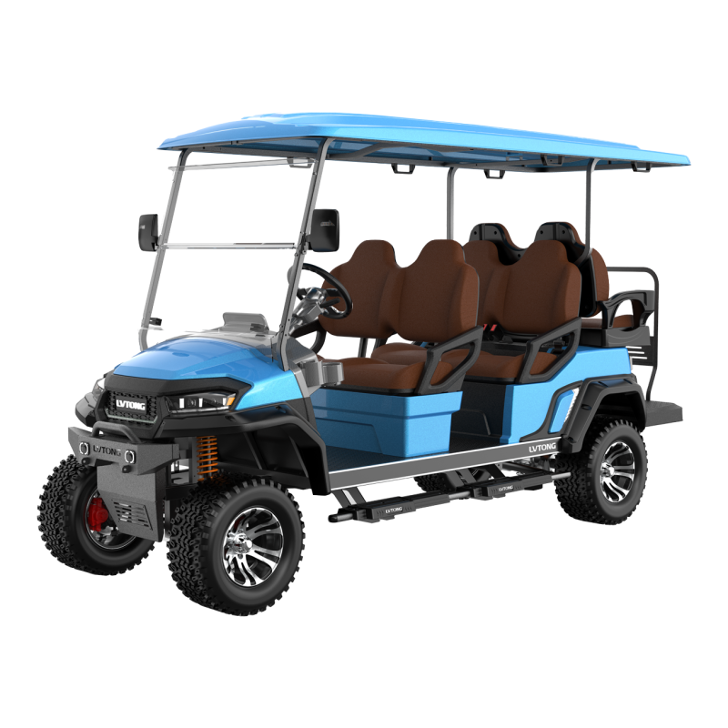 EcoStar C727.4+2 Electric 6-Seat Lifted Utility Cart 4kW 48V Commercial Transport Vehicle