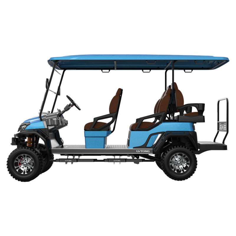 EcoStar C727.4+2 Electric 6-Seat Lifted Utility Cart 4kW 48V Commercial Transport Vehicle
