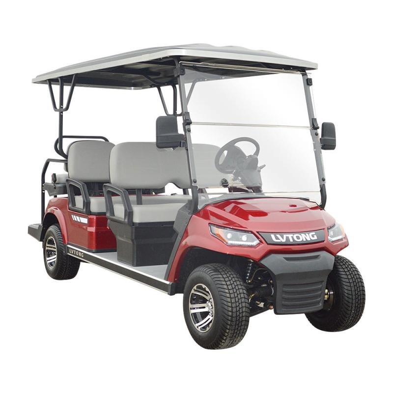 LVTONG 48V 5KW AC Motor 6-Seater Enclosed Electric Utility Cart Off-Road Golf Cart for Commercial Fleet