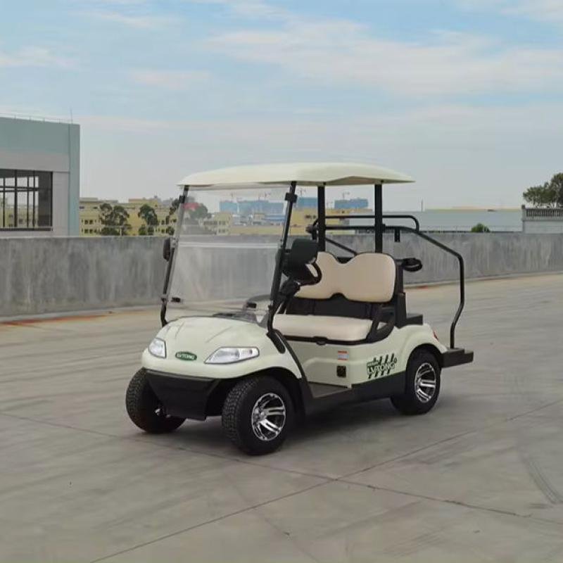 Club Car 48V 4KW electric mini golf cart with 2 seats featuring AC motor system and lead-acid batteries for golf course and resort applications