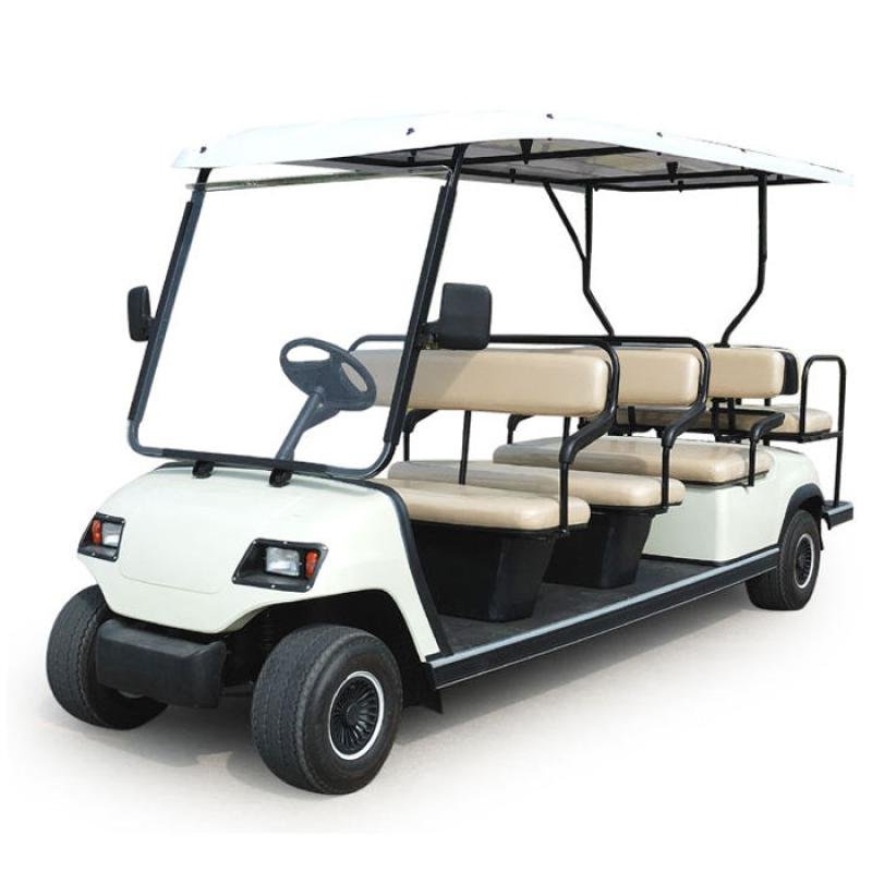Lvtong 11-seater electric sightseeing cart chassis with 48V battery system for resort transportation